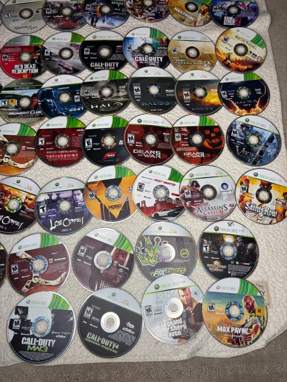 Set of 62 XBox 360 Video Games